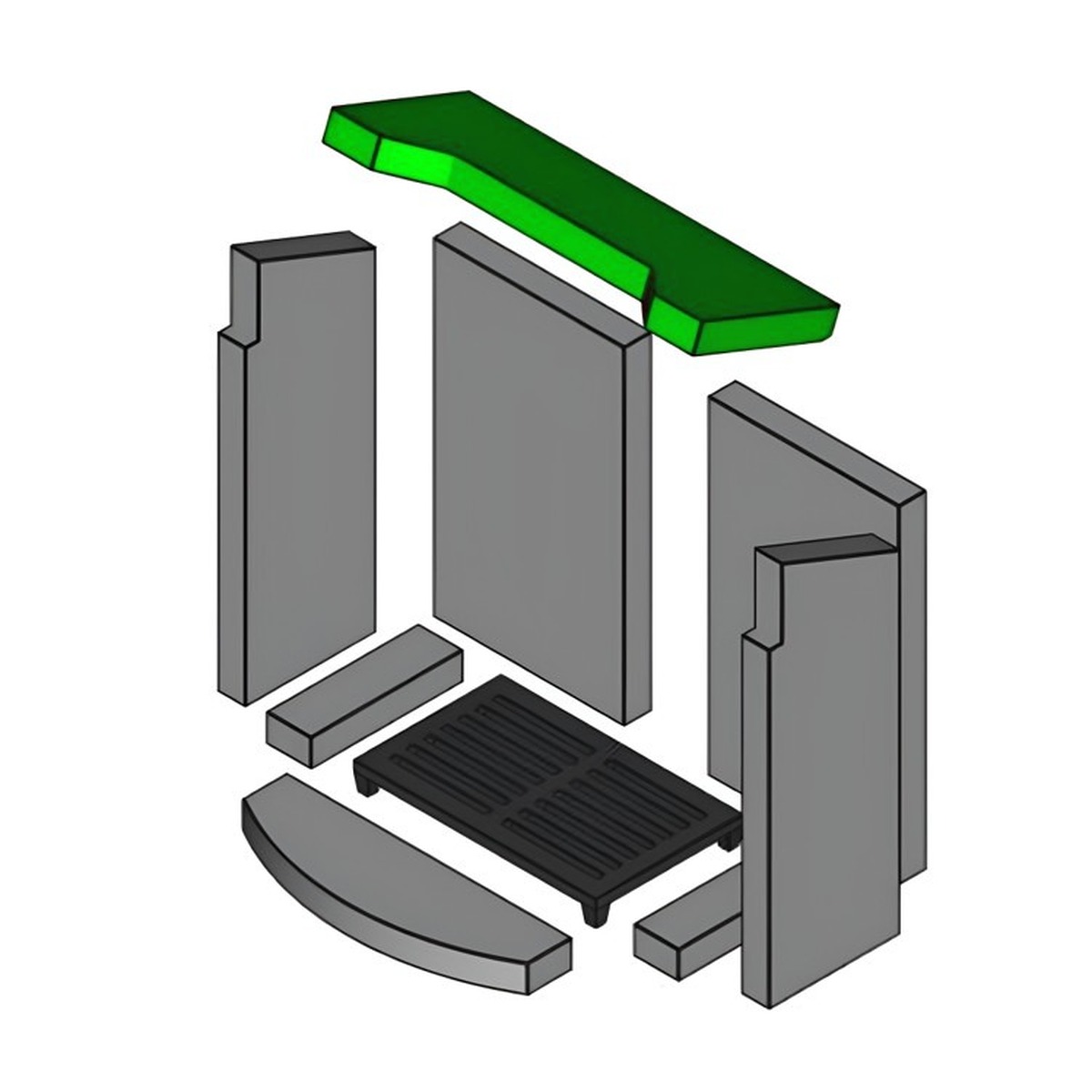 Brennraum Umlenkplatte Einteilig