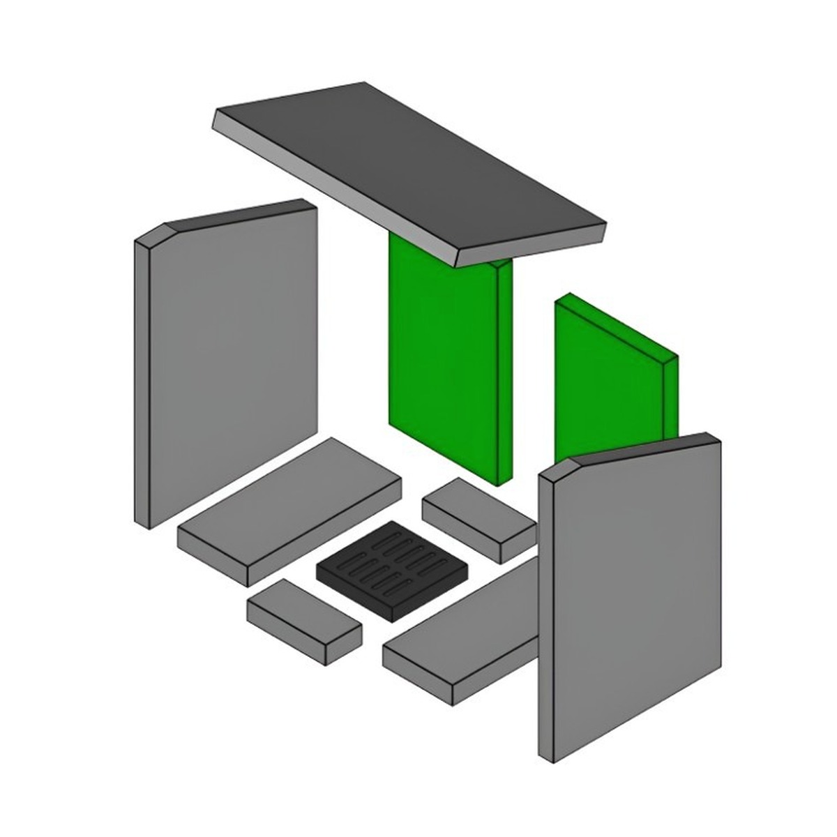 Brennraum hinten Set 2-teilig – Ersatzteil für Accente Kaminöfen