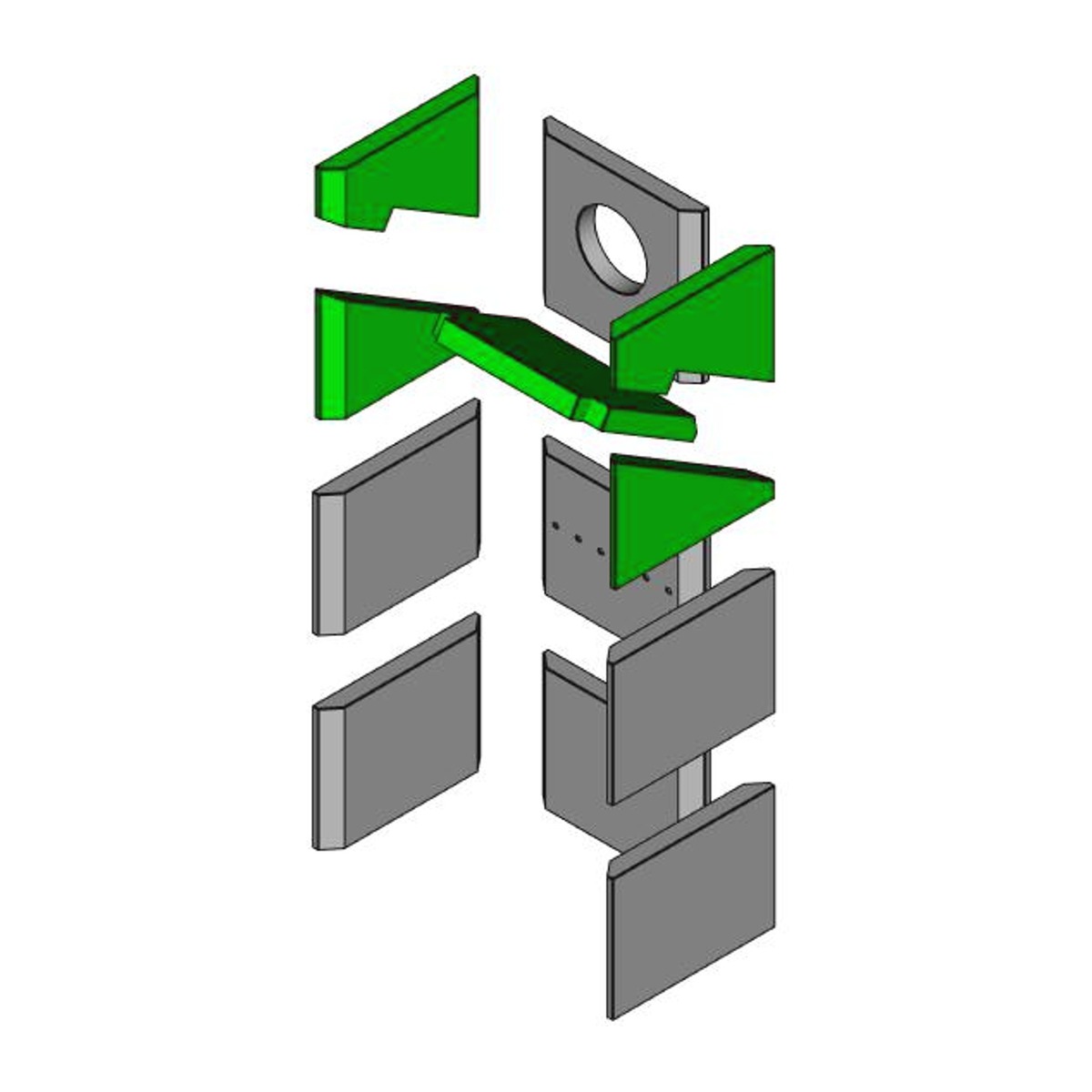 Brennraum Umlenkplatten Set 5-teilig